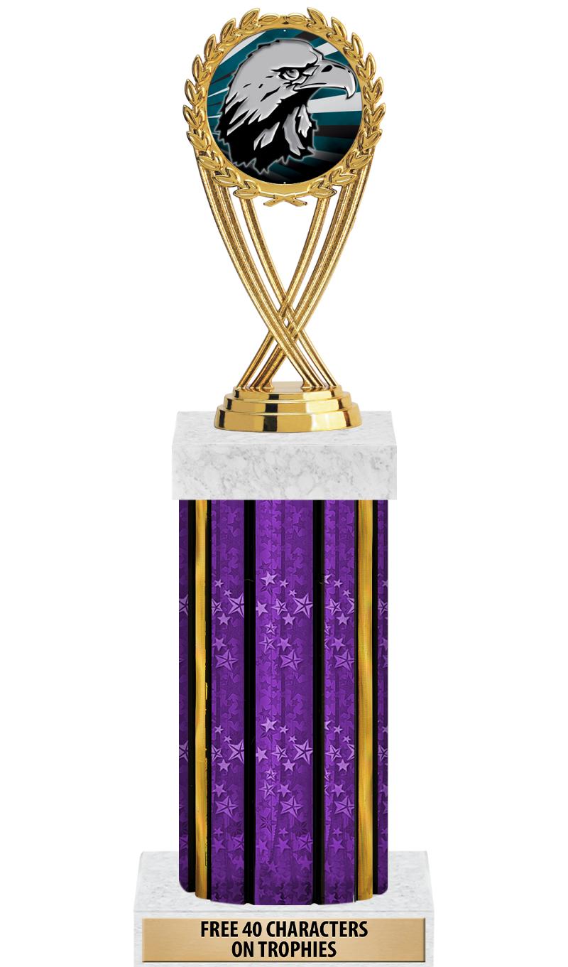 14"PRPL/GD-STARS-GD FIG/SQUARE