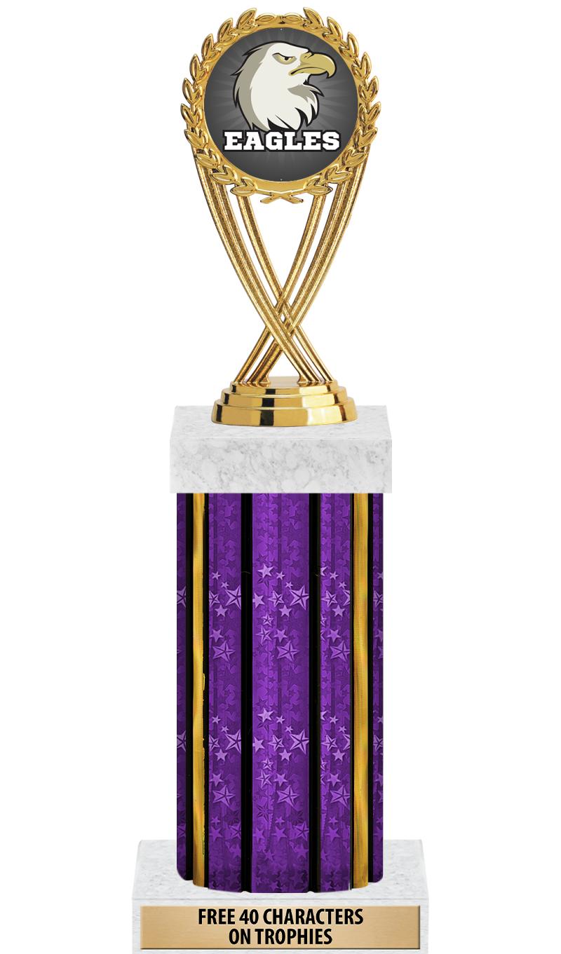 14"PRPL/GD-STARS-GD FIG/SQUARE