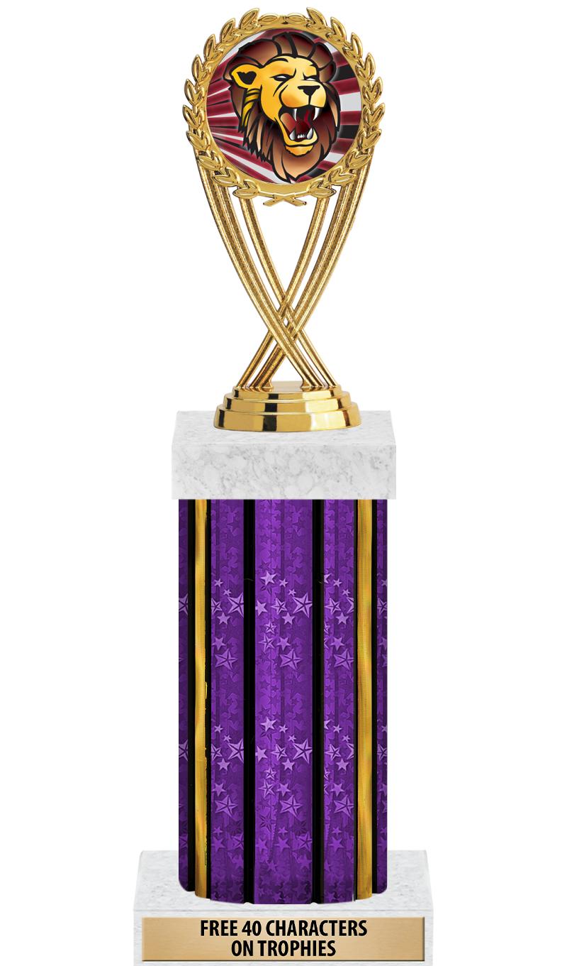 14"PRPL/GD-STARS-GD FIG/SQUARE