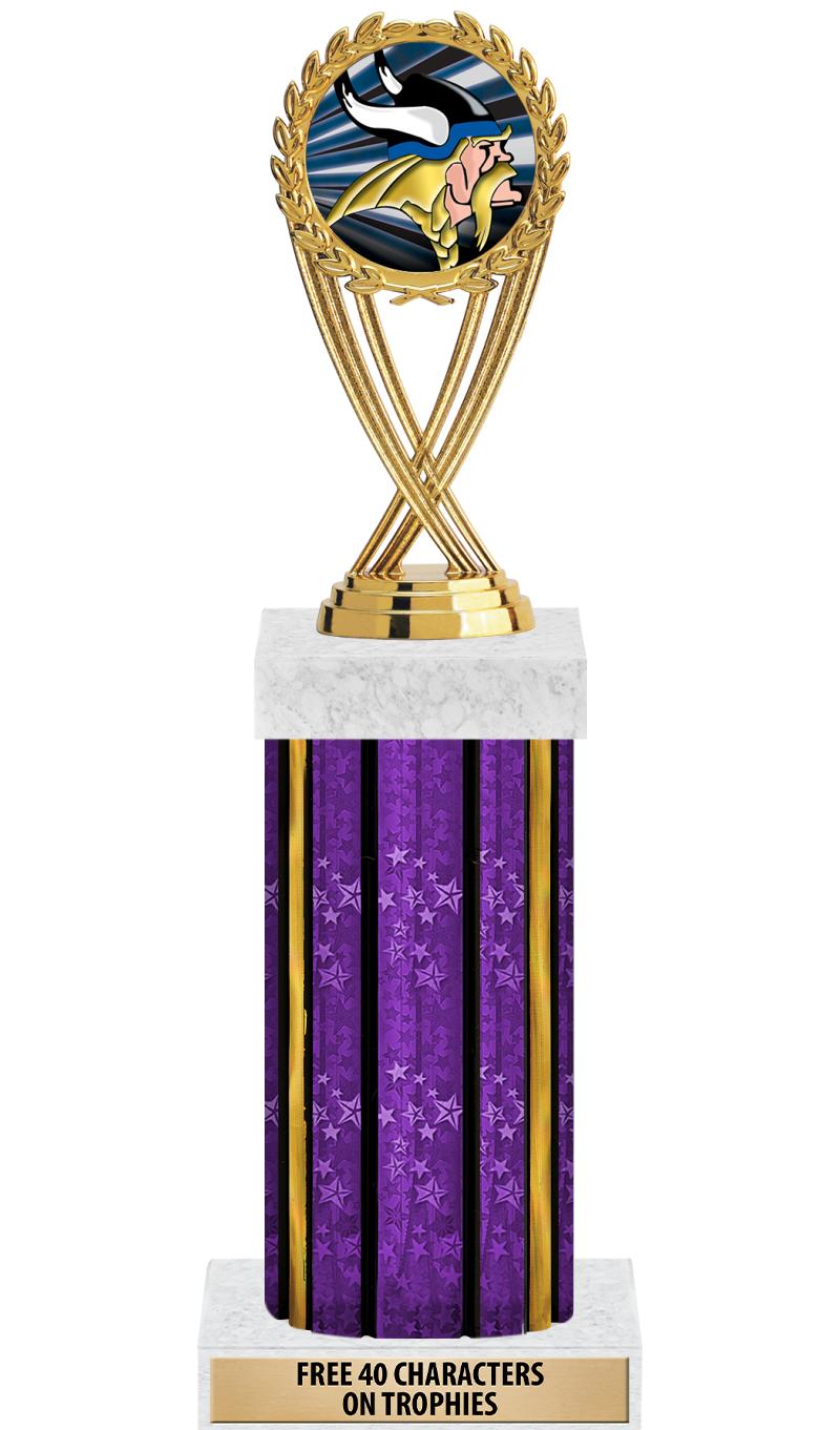 14"PRPL/GD-STARS-GD FIG/SQUARE