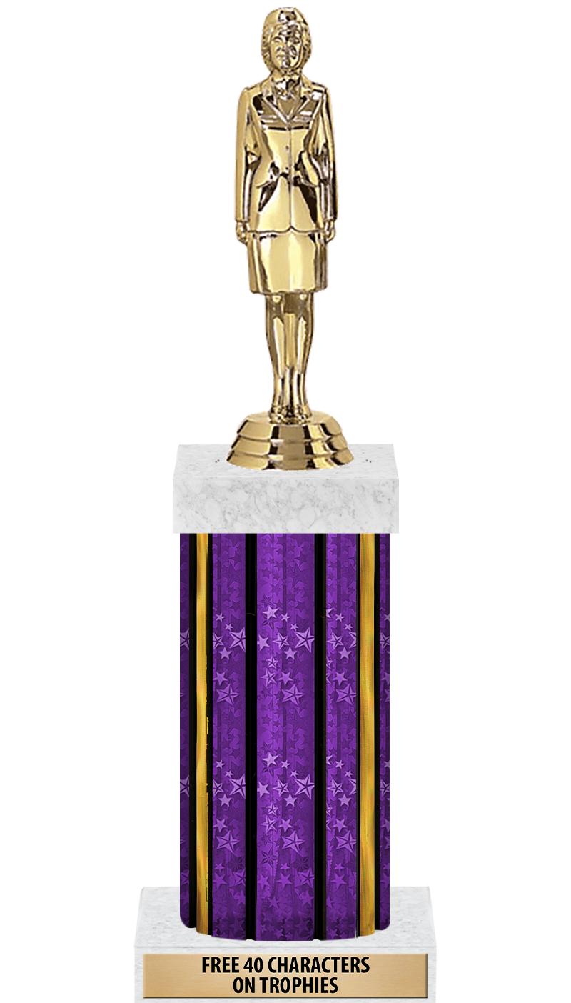 14"PRPL/GD-STARS-GD FIG/SQUARE