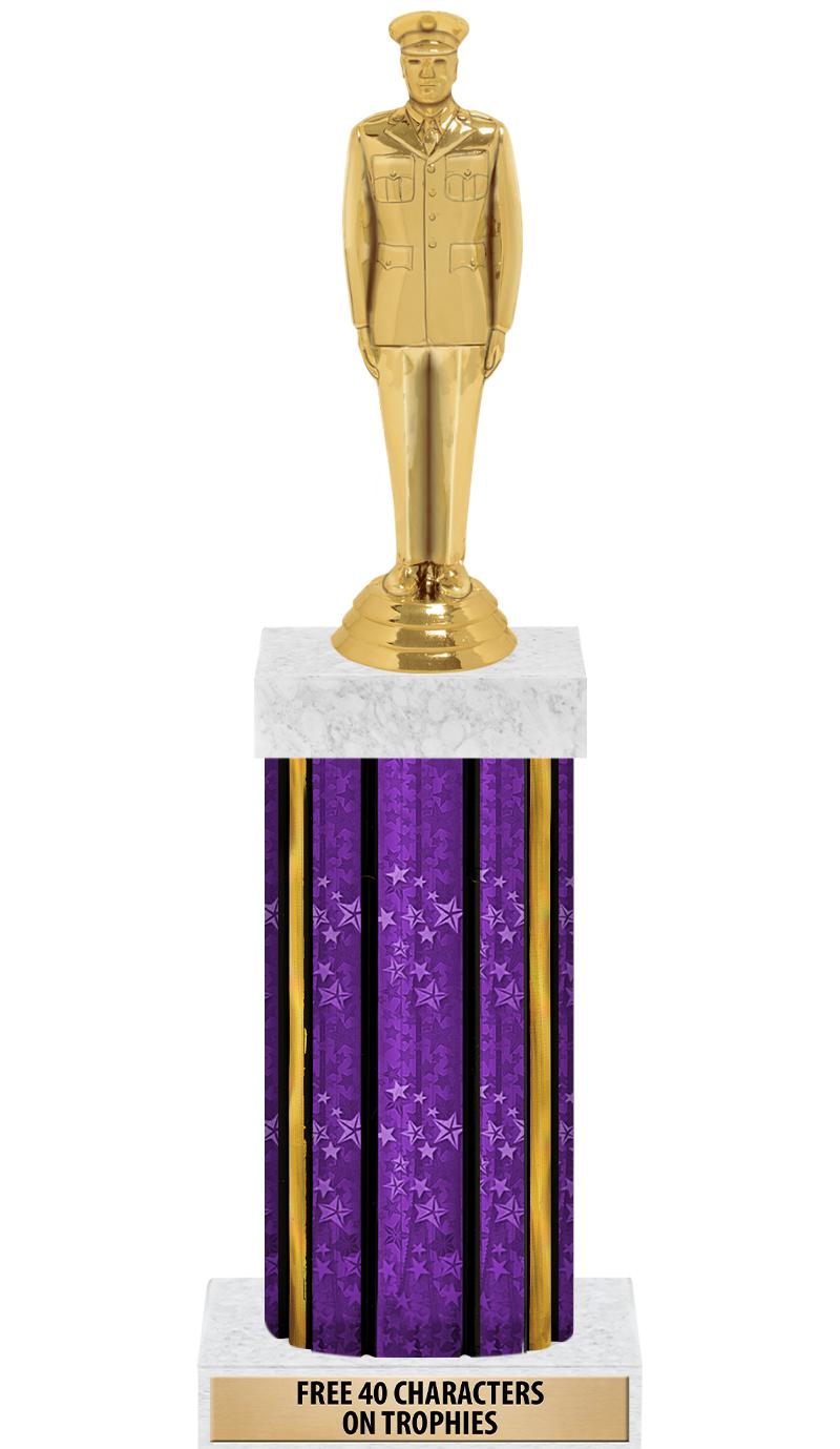 14"PRPL/GD-STARS-GD FIG/SQUARE