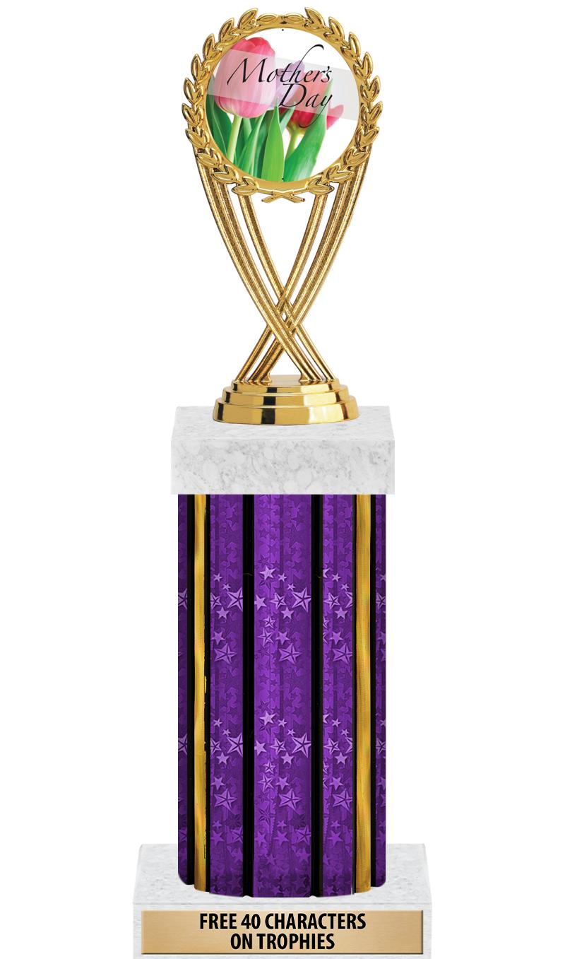 14"PRPL/GD-STARS-GD FIG/SQUARE