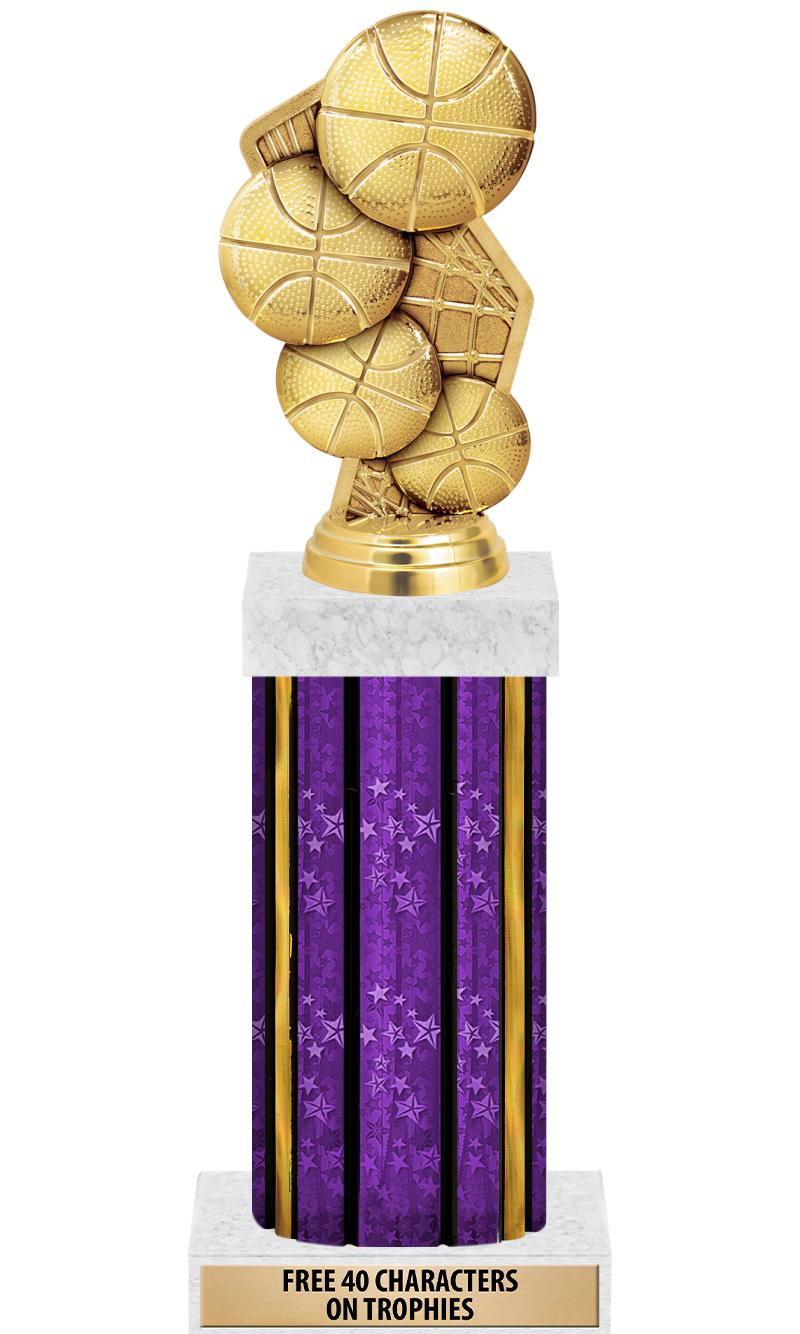 14"PRPL/GD-STARS-GD FIG/SQUARE