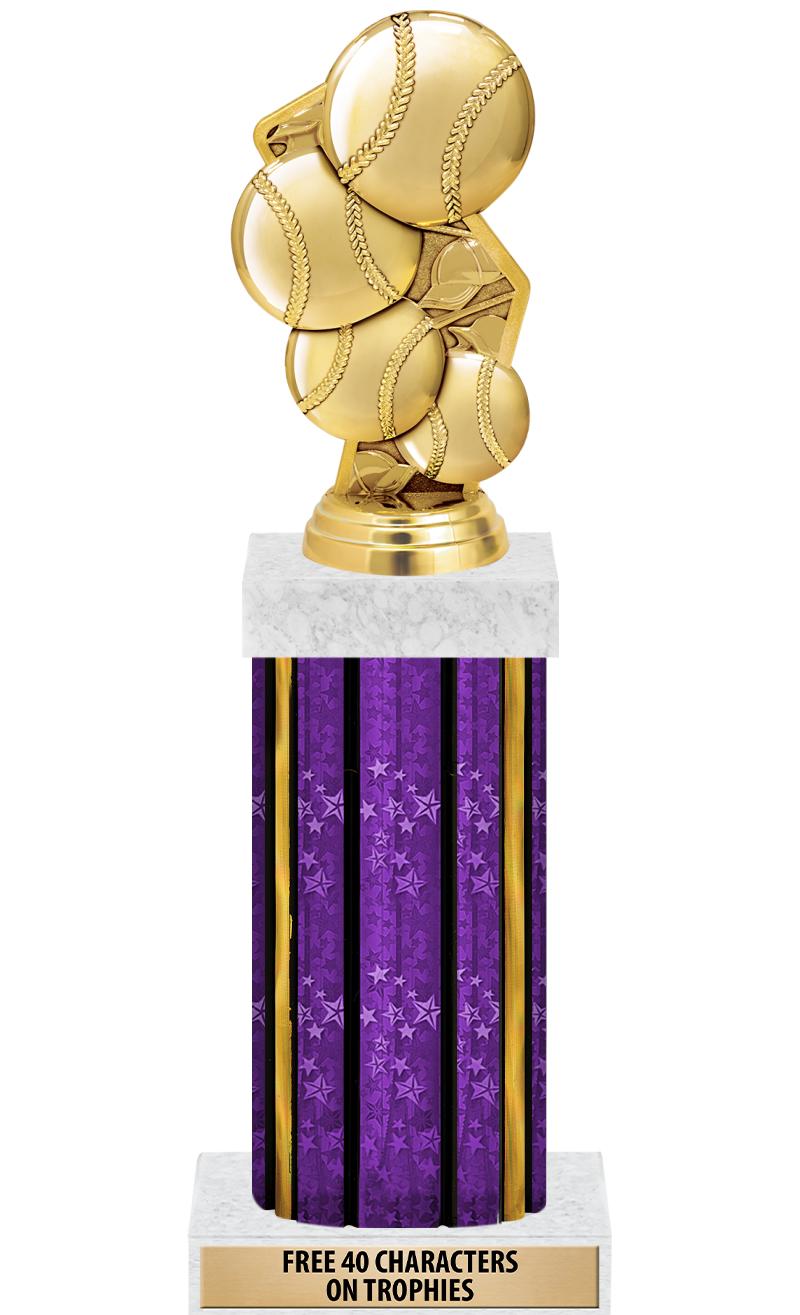 14"PRPL/GD-STARS-GD FIG/SQUARE