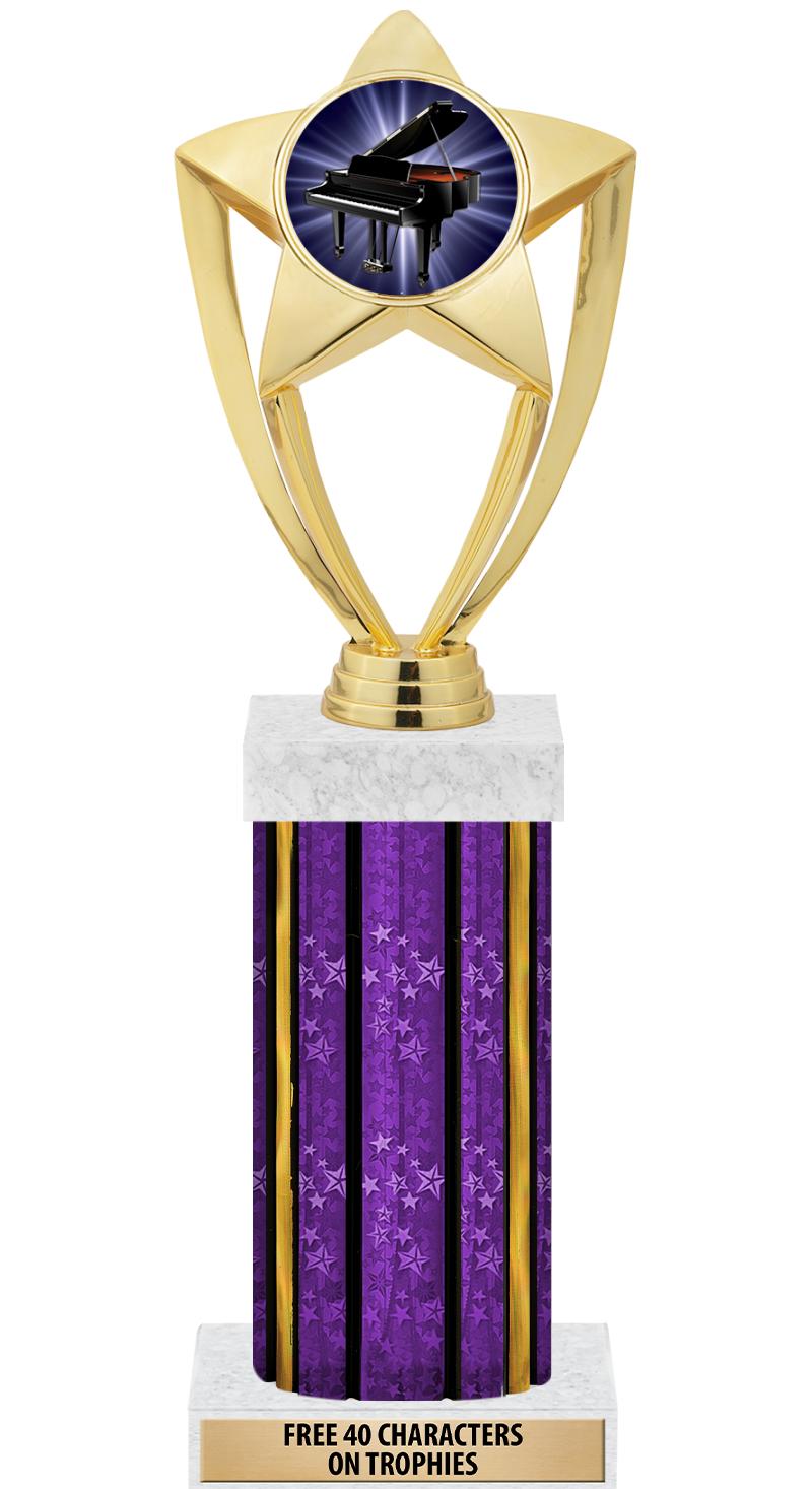 14"PRPL/GD-STARS-GD FIG/SQUARE