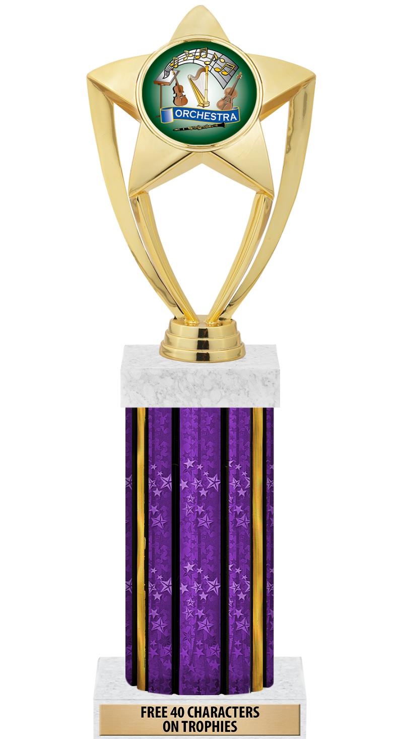 14"PRPL/GD-STARS-GD FIG/SQUARE