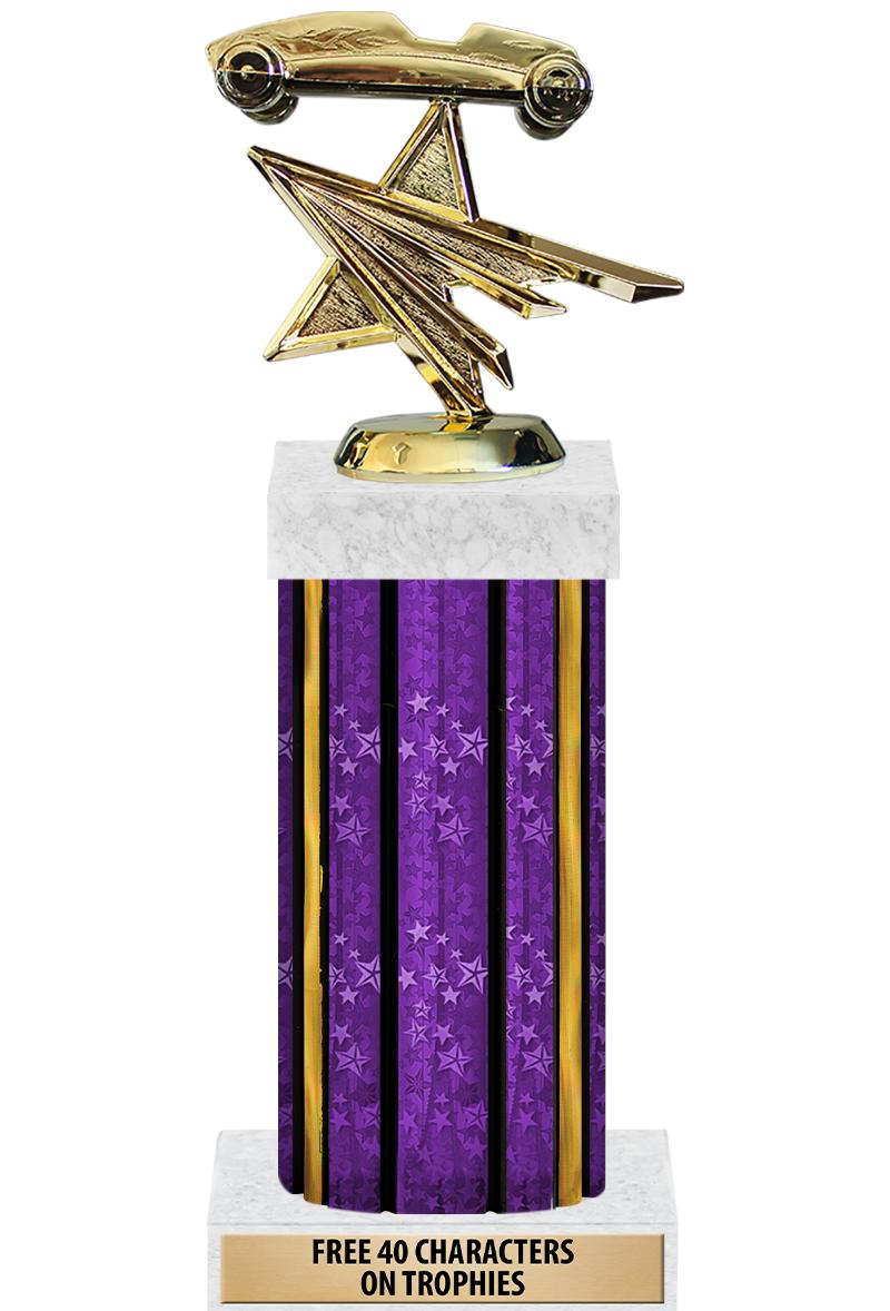 14"PRPL/GD-STARS-GD FIG/SQUARE