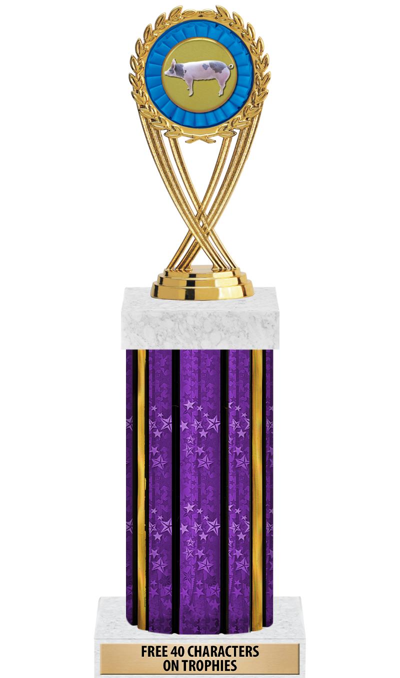 14"PRPL/GD-STARS-GD FIG/SQUARE