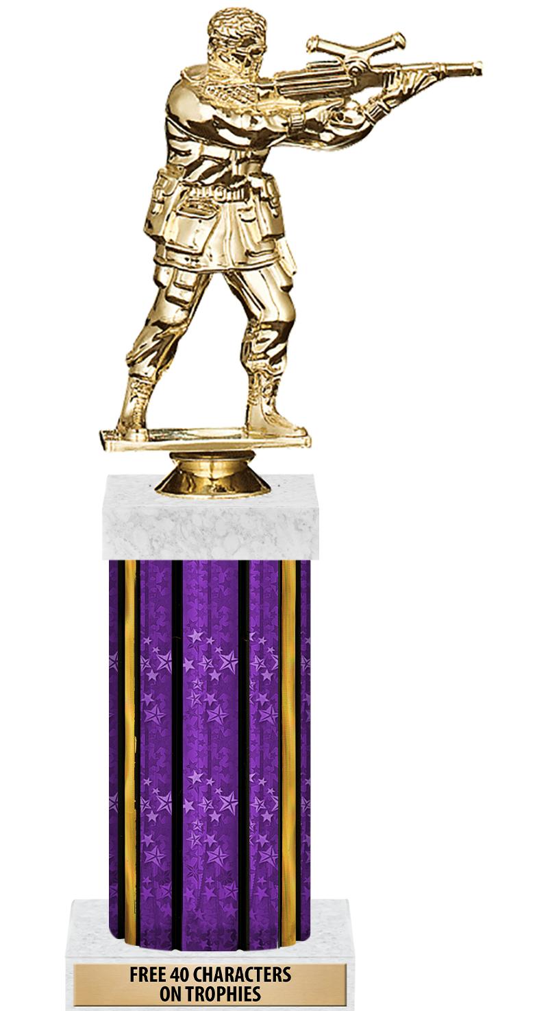 14"PRPL/GD-STARS-GD FIG/SQUARE