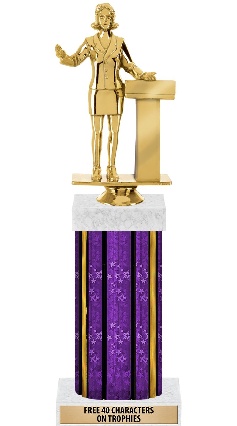 14"PRPL/GD-STARS-GD FIG/SQUARE