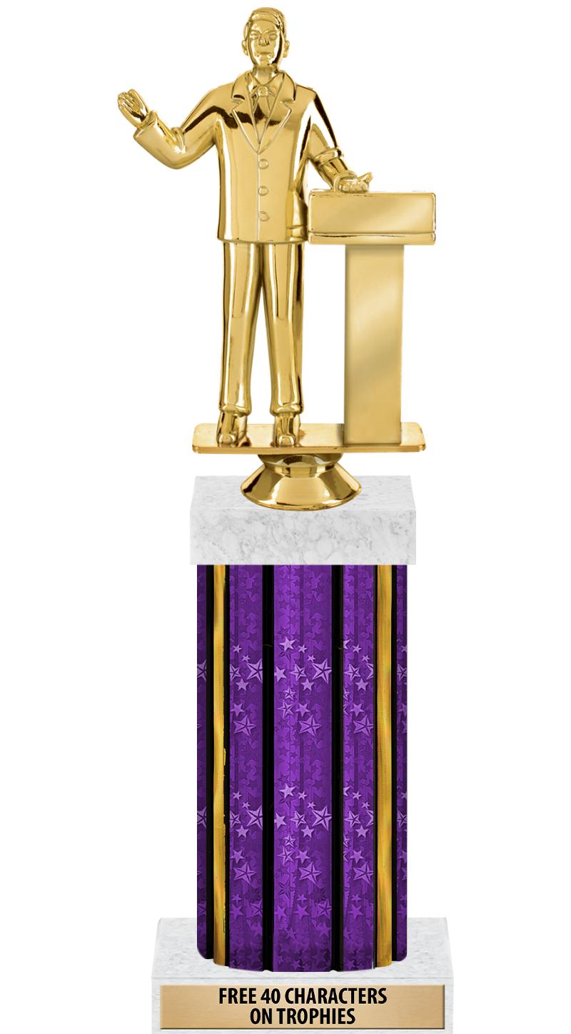 14"PRPL/GD-STARS-GD FIG/SQUARE