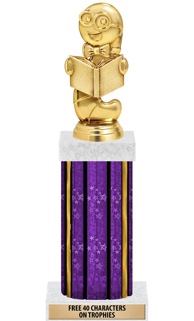 14"PRPL/GD-STARS-GD FIG/SQUARE