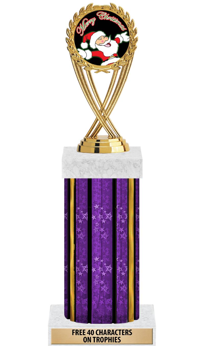 14"PRPL/GD-STARS-GD FIG/SQUARE