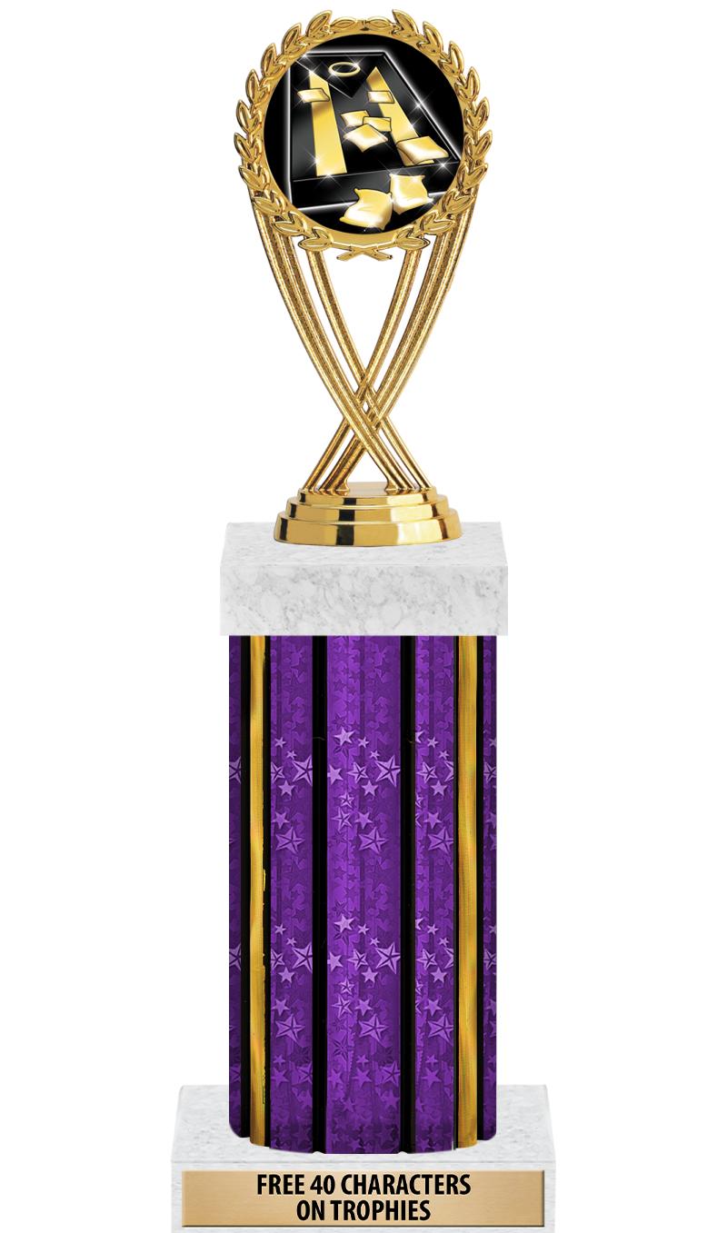 14"PRPL/GD-STARS-GD FIG/SQUARE