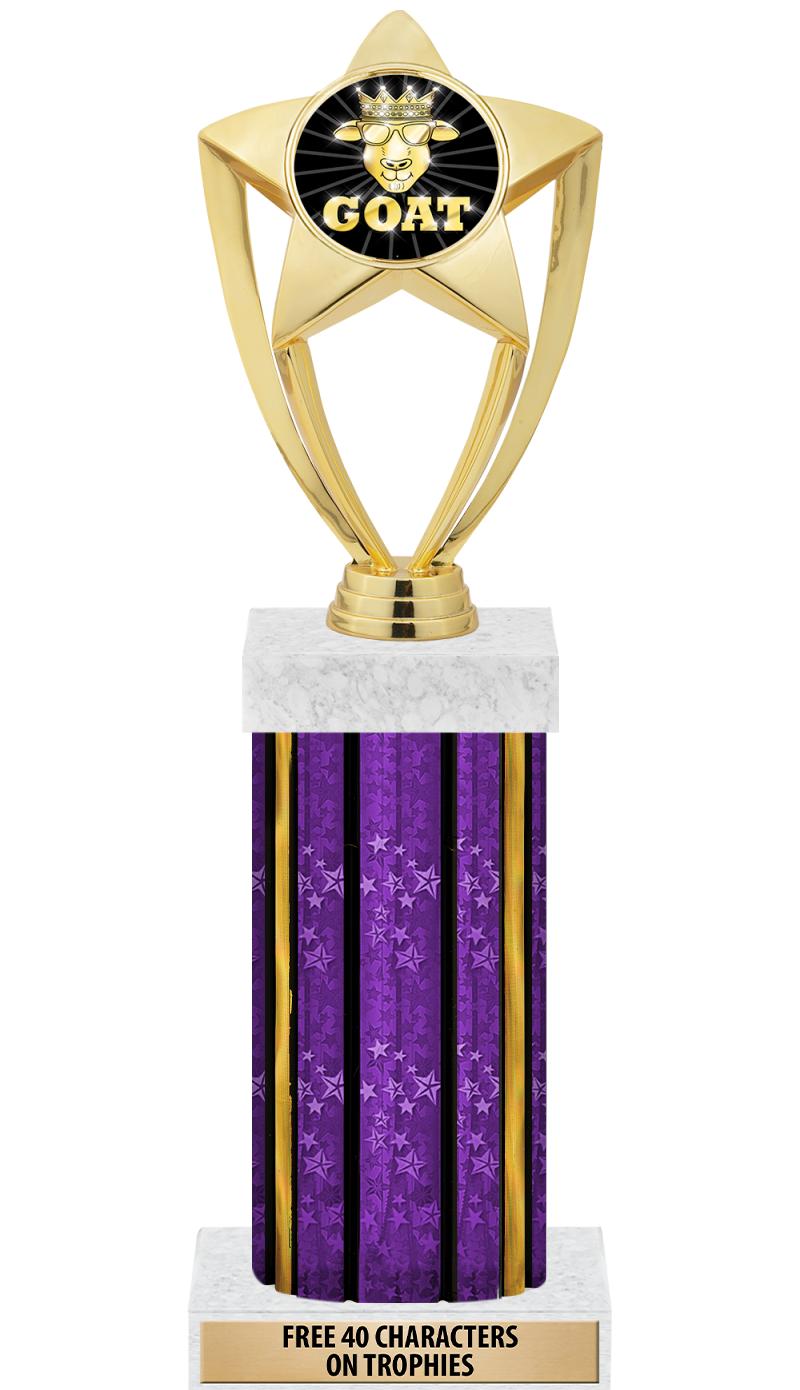 14"PRPL/GD-STARS-GD FIG/SQUARE