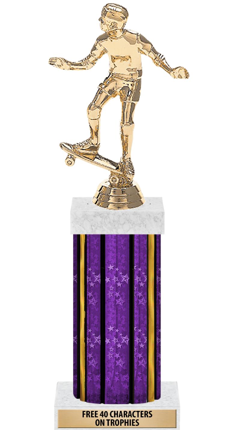 14"PRPL/GD-STARS-GD FIG/SQUARE