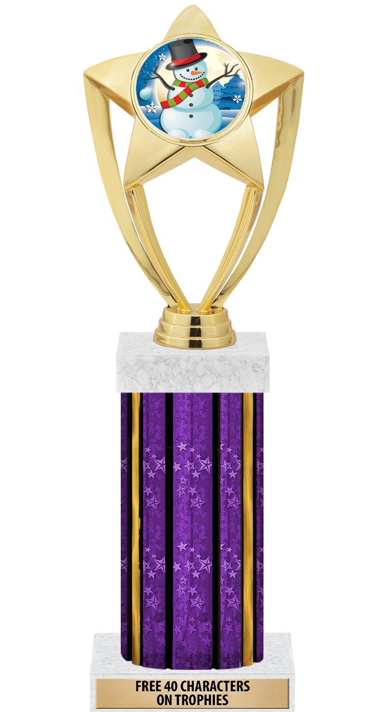 14"PRPL/GD-STARS-GD FIG/SQUARE