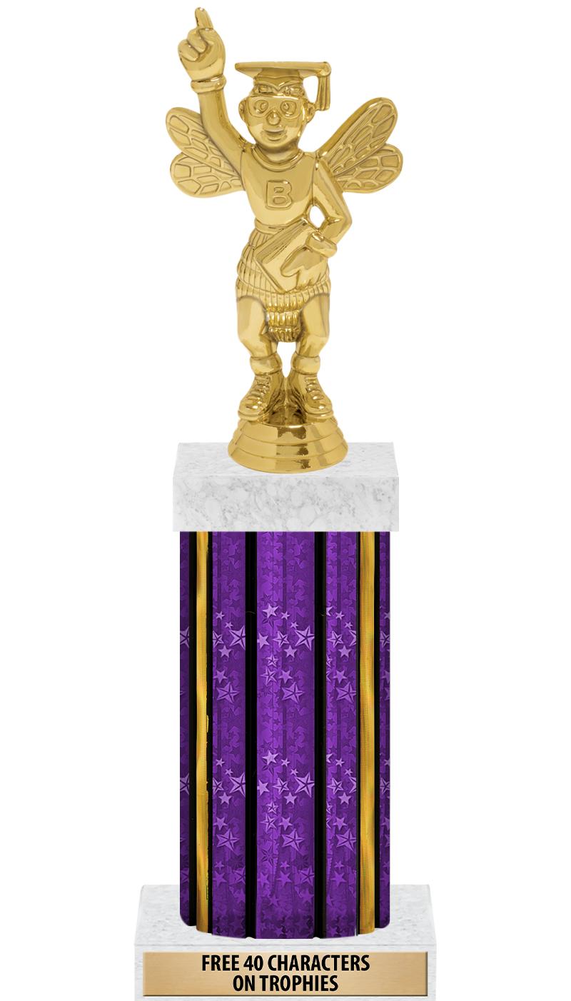 14"PRPL/GD-STARS-GD FIG/SQUARE