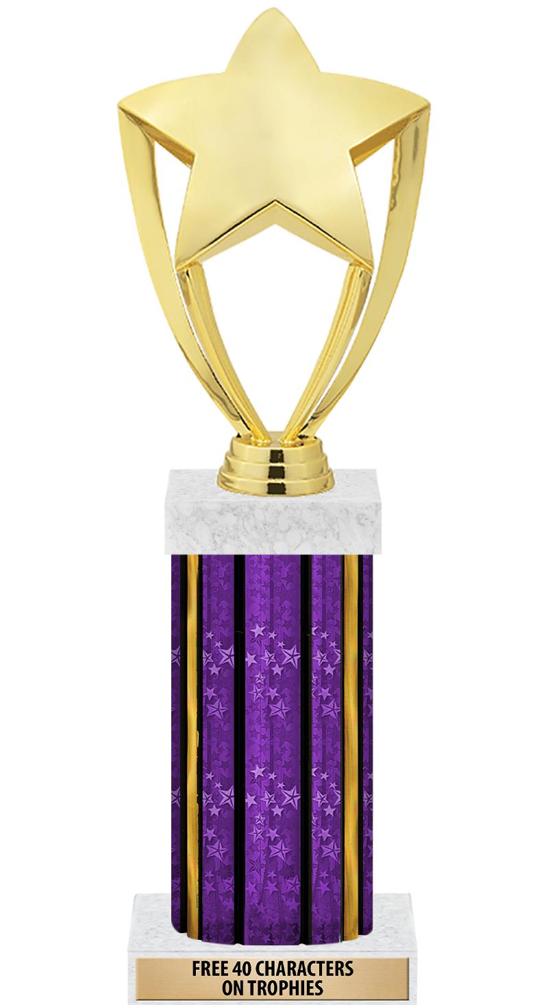 14"PRPL/GD-STARS-GD FIG/SQUARE