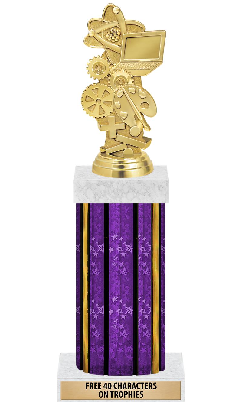 14"PRPL/GD-STARS-GD FIG/SQUARE