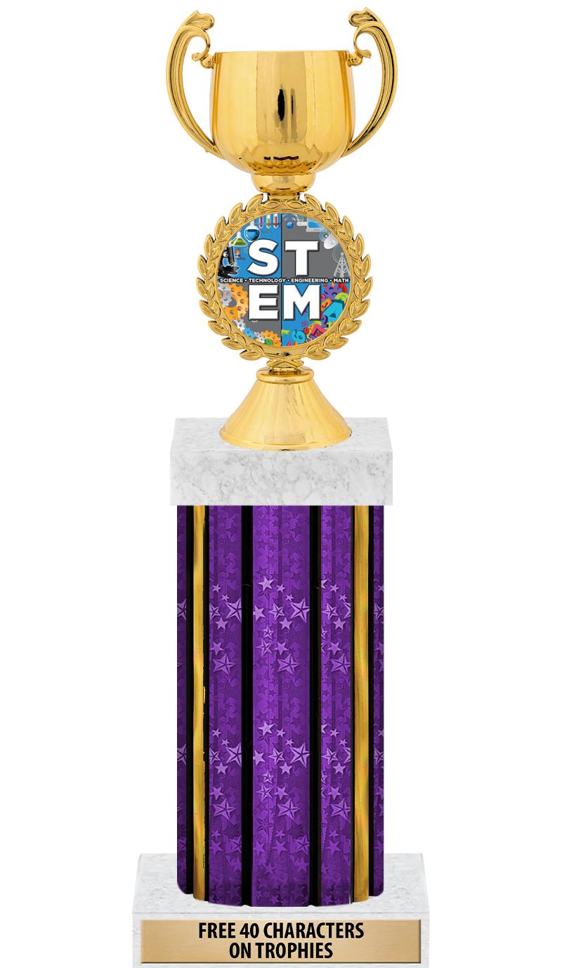 14"PRPL/GD-STARS-GD FIG/SQUARE