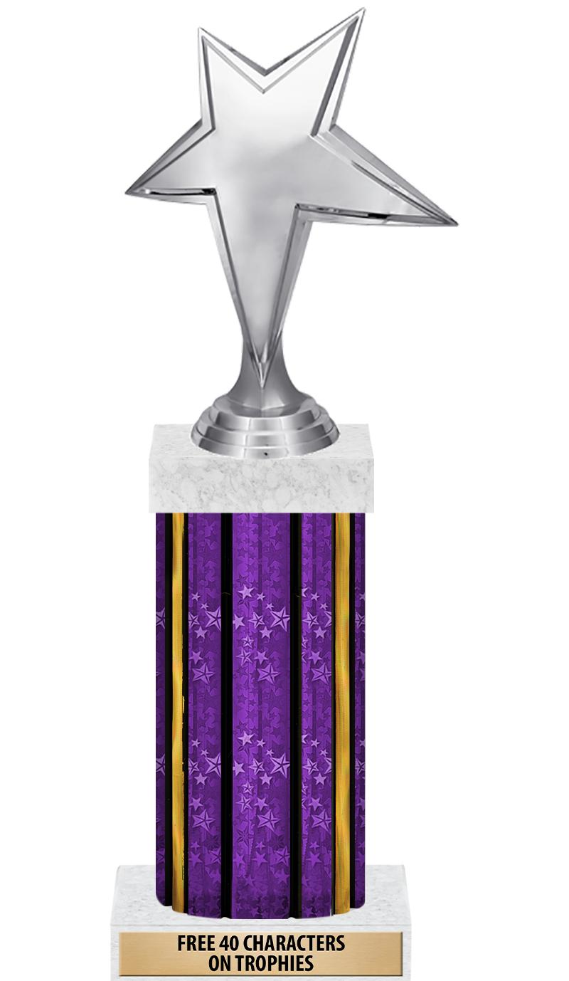 14"PRPL/GD-STARS-GD FIG/SQUARE