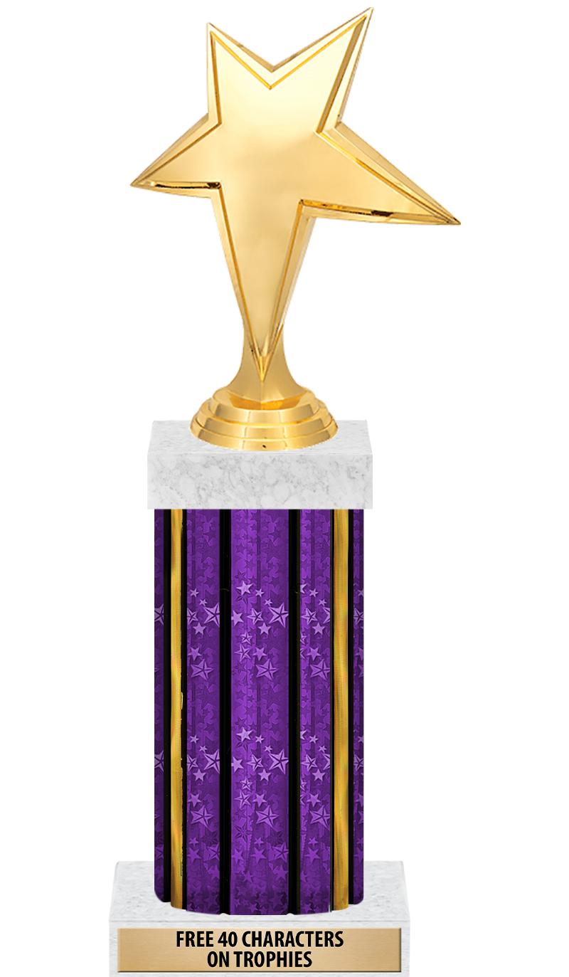 14"PRPL/GD-STARS-GD FIG/SQUARE