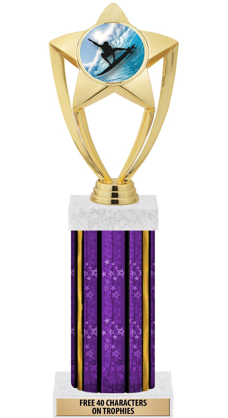 14"PRPL/GD-STARS-GD FIG/SQUARE