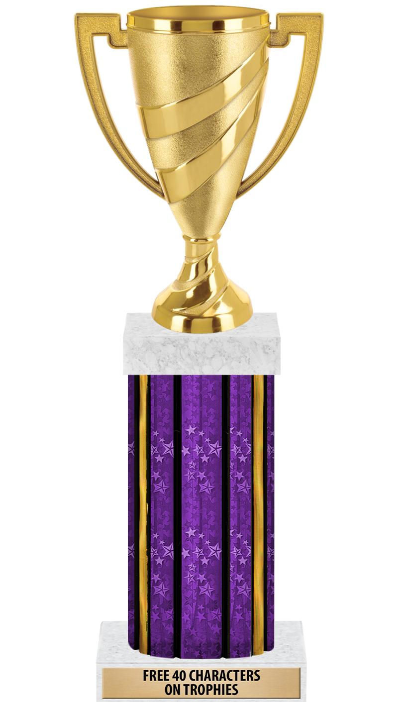 14"PRPL/GD-STARS-GD FIG/SQUARE