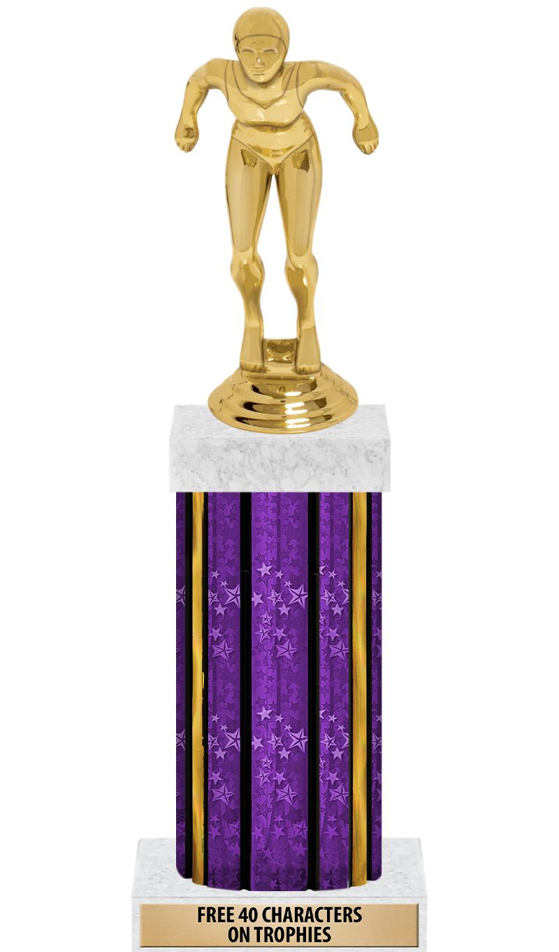 14"PRPL/GD-STARS-GD FIG/SQUARE