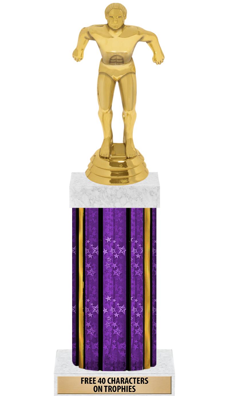 14"PRPL/GD-STARS-GD FIG/SQUARE