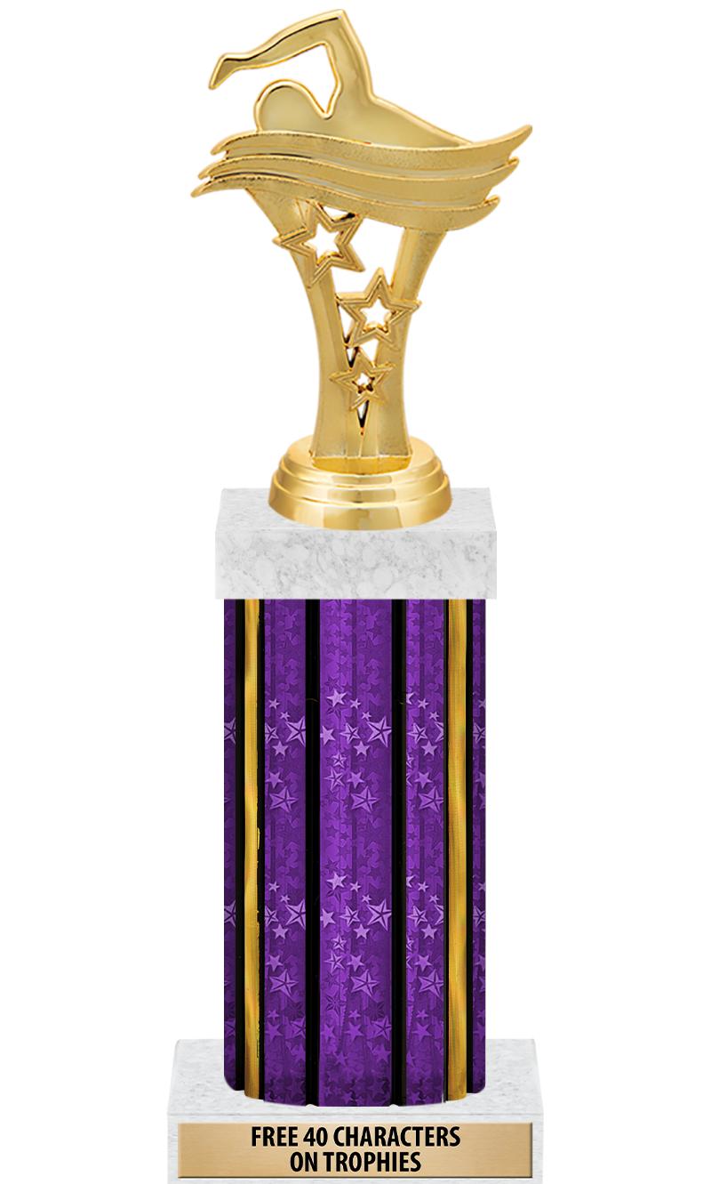 14"PRPL/GD-STARS-GD FIG/SQUARE