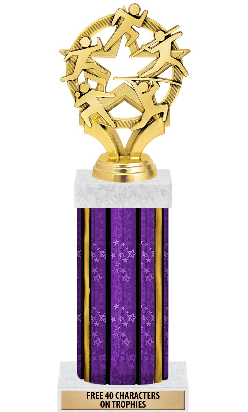 14"PRPL/GD-STARS-GD FIG/SQUARE