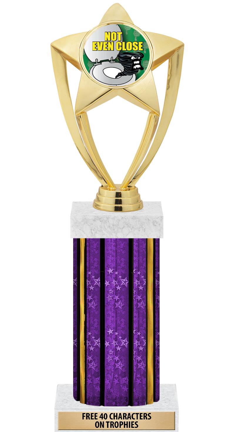 14"PRPL/GD-STARS-GD FIG/SQUARE