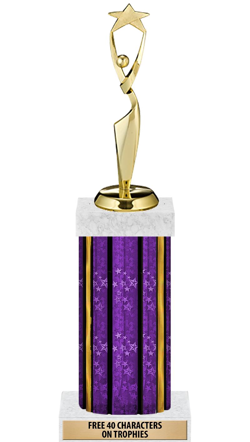 14"PRPL/GD-STARS-GD FIG/SQUARE