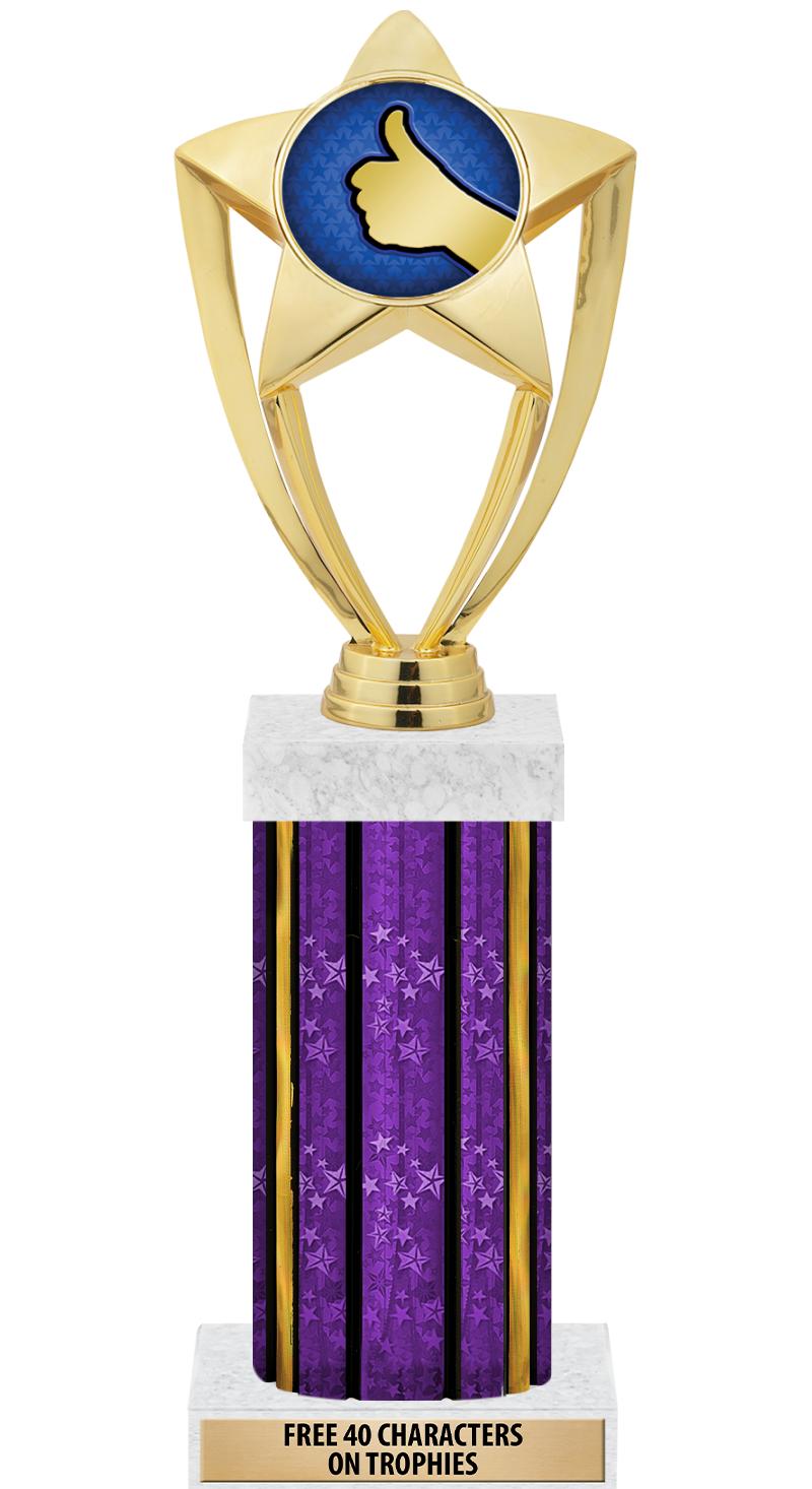 14"PRPL/GD-STARS-GD FIG/SQUARE