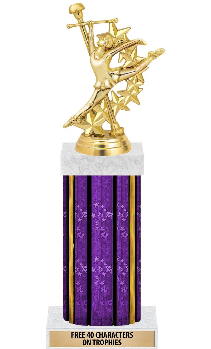 14"PRPL/GD-STARS-GD FIG/SQUARE