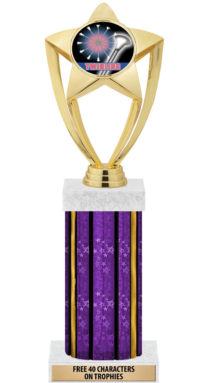 14"PRPL/GD-STARS-GD FIG/SQUARE