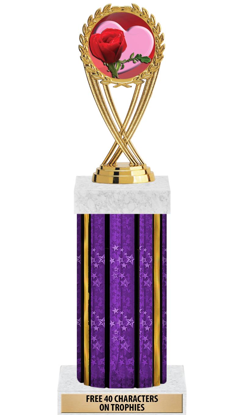 14"PRPL/GD-STARS-GD FIG/SQUARE