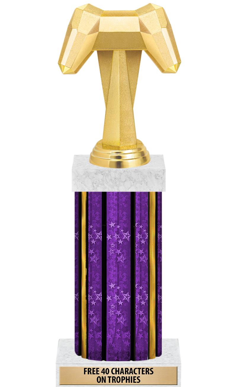 14"PRPL/GD-STARS-GD FIG/SQUARE