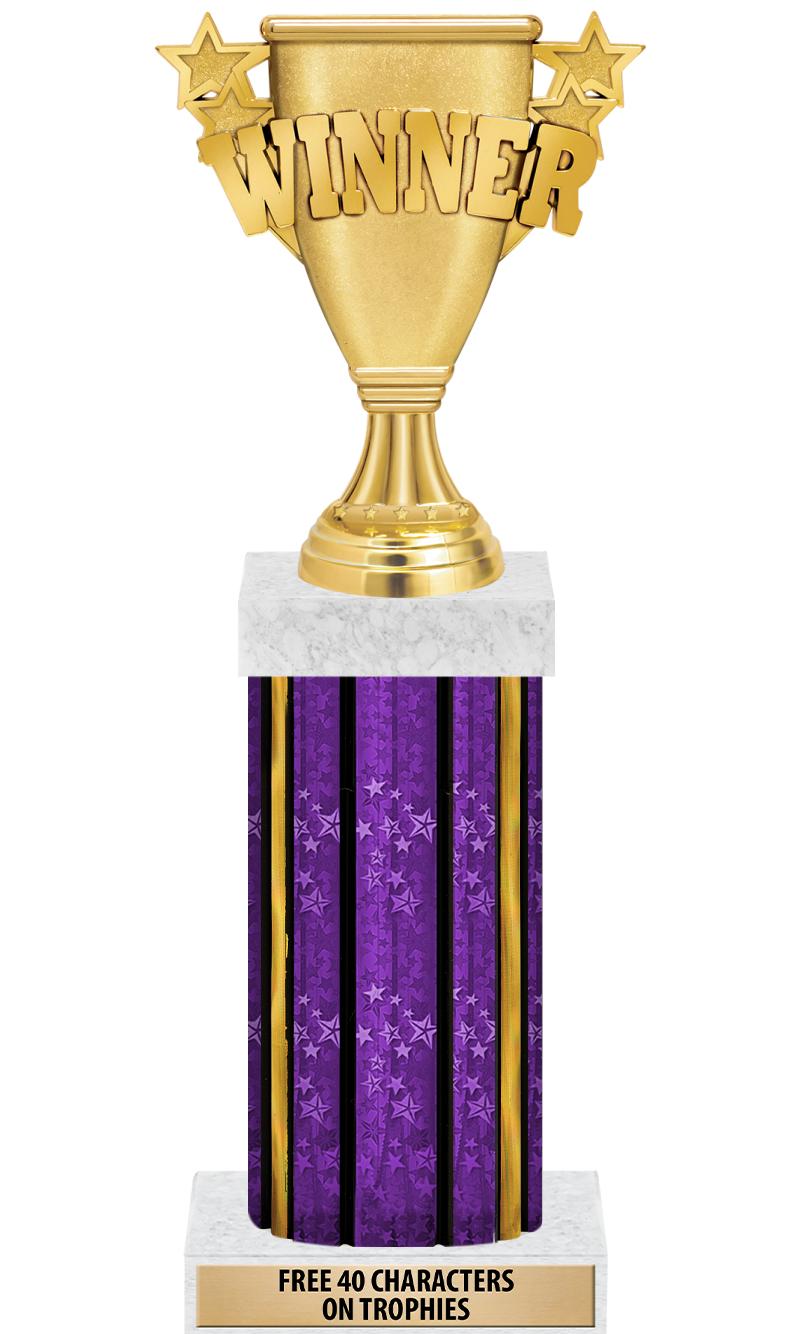 14"PRPL/GD-STARS-GD FIG/SQUARE