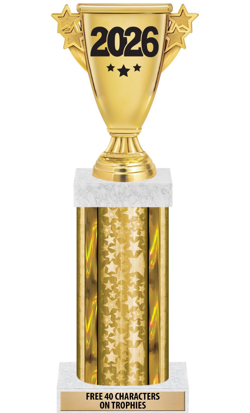 14"GOLD/GD-STARS-GD FIG/SQUARE