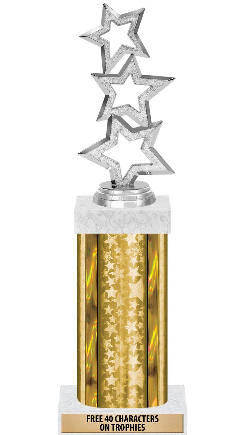 14"GOLD/GD-STARS-GD FIG/SQUARE