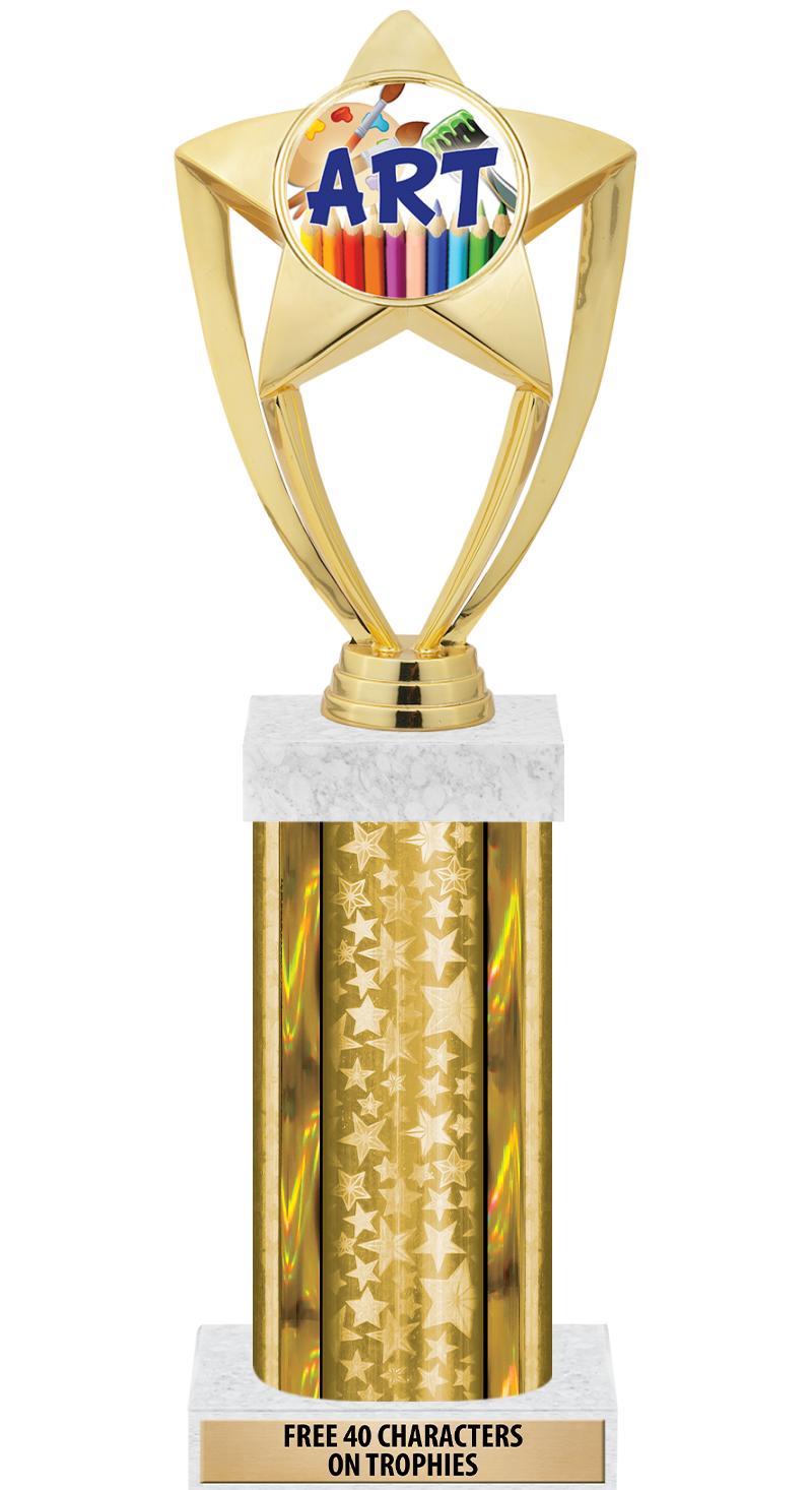 14"GOLD/GD-STARS-GD FIG/SQUARE