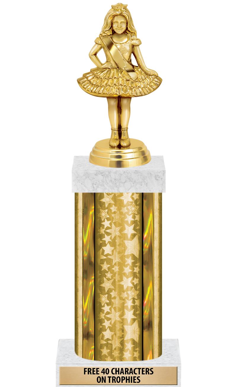 14"GOLD/GD-STARS-GD FIG/SQUARE