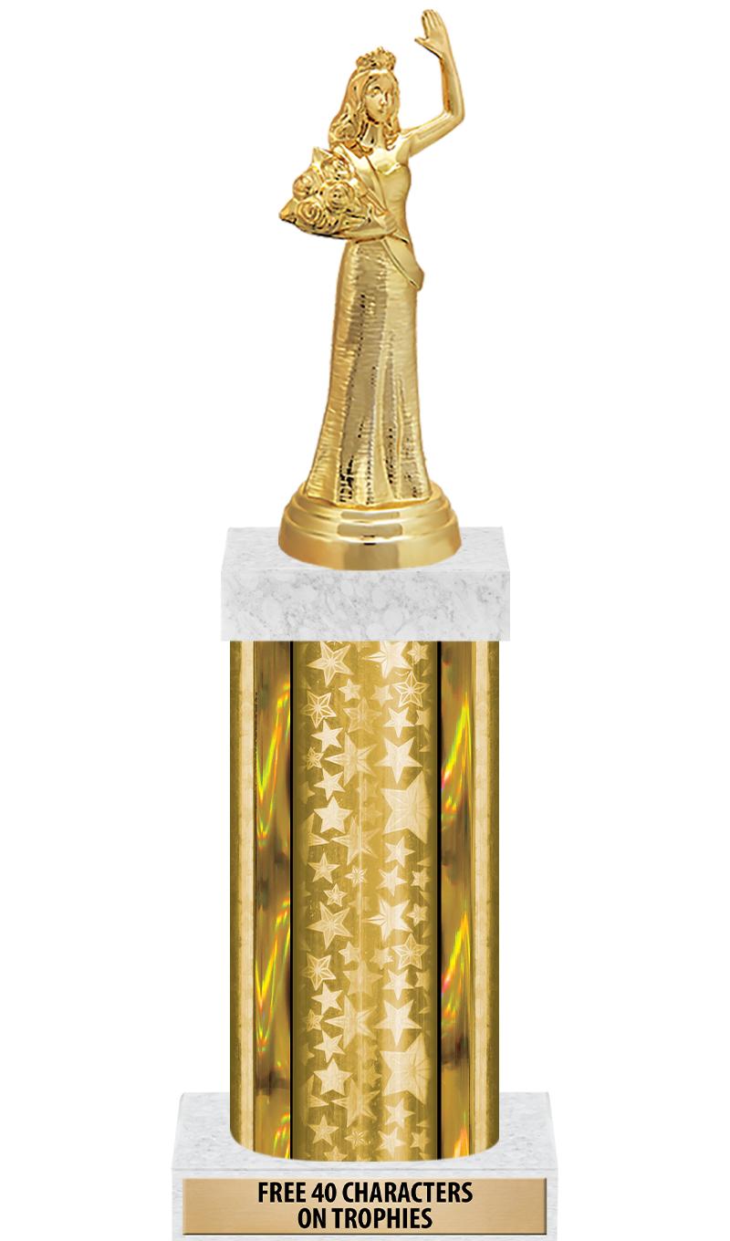 14"GOLD/GD-STARS-GD FIG/SQUARE