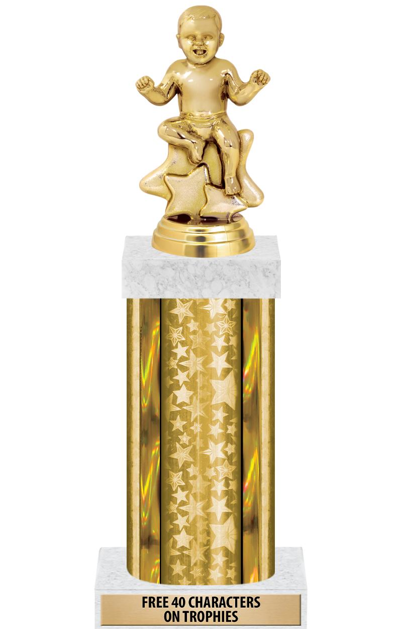 14"GOLD/GD-STARS-GD FIG/SQUARE