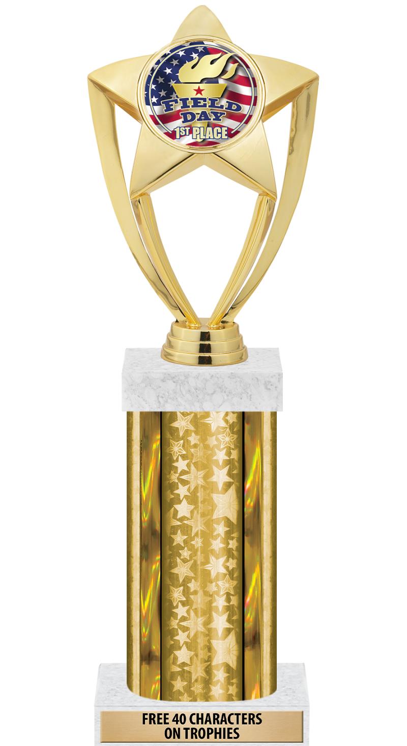 14"GOLD/GD-STARS-GD FIG/SQUARE