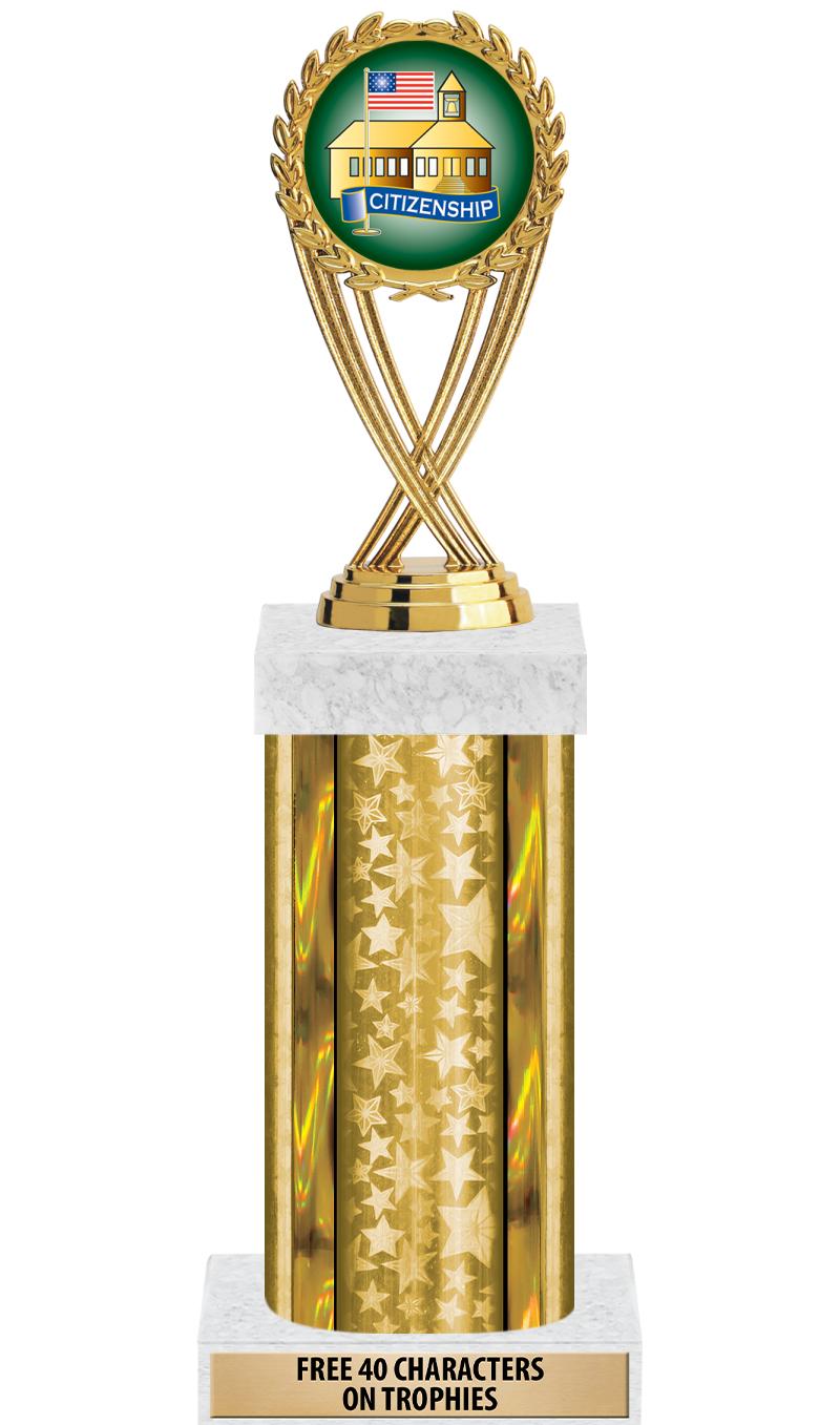 14"GOLD/GD-STARS-GD FIG/SQUARE